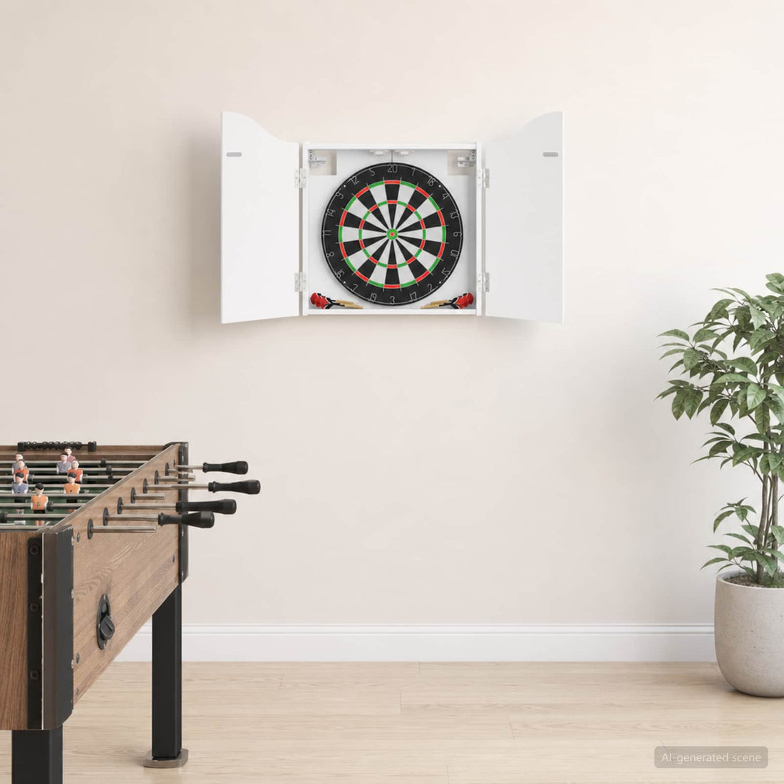 vidaXL Armario para dianas Blanco 56 x 12 x 63 cm Madera de ingeniería