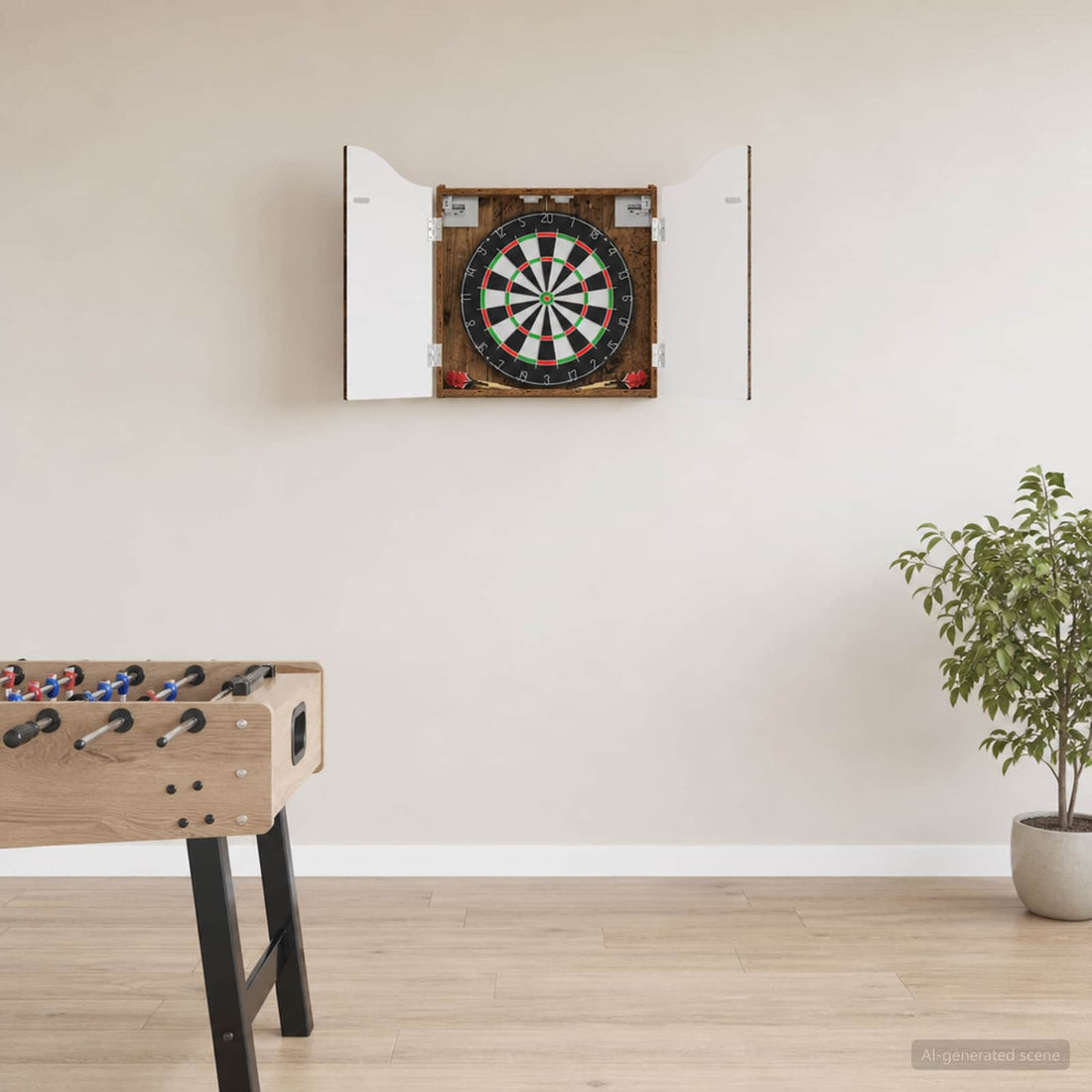 vidaXL Armario para dianas Madera de roble 56 x 12 x 63 cm