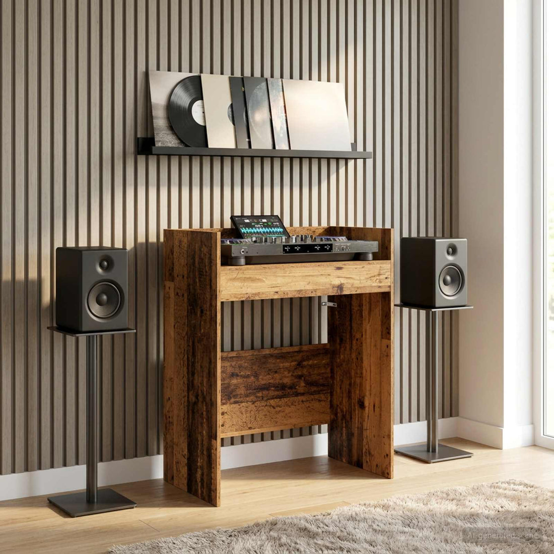 vidaXL Mesa de DJ Madera de roble 102 x 45 x 102 cm
