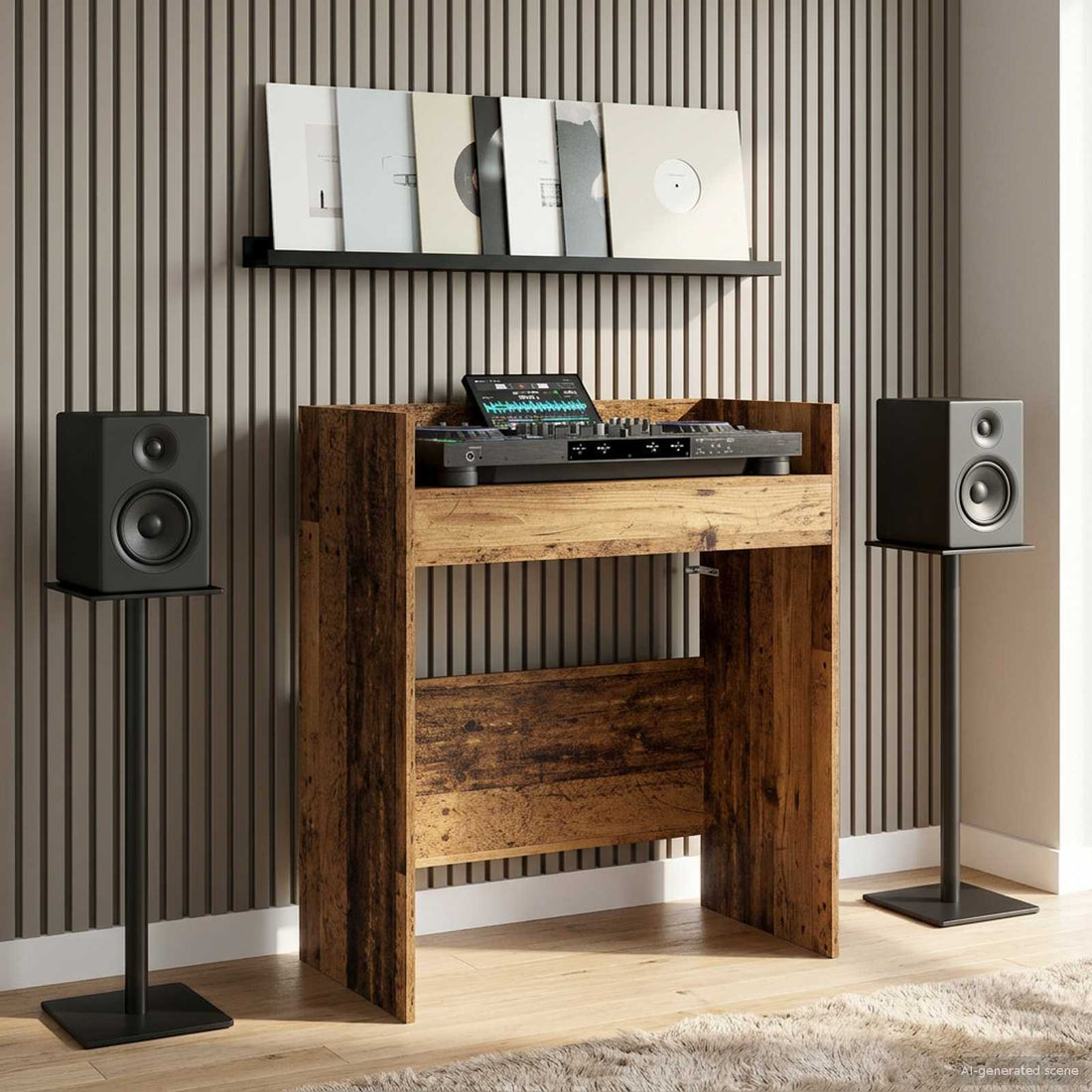 vidaXL Mesa de DJ Madera de roble 82 x 45 x 102 cm
