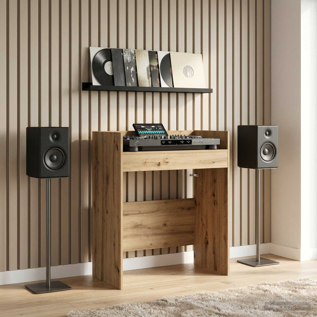 vidaXL Mesa de DJ Roble artisan 82 x 45 x 102 cm Madera de ingeniería