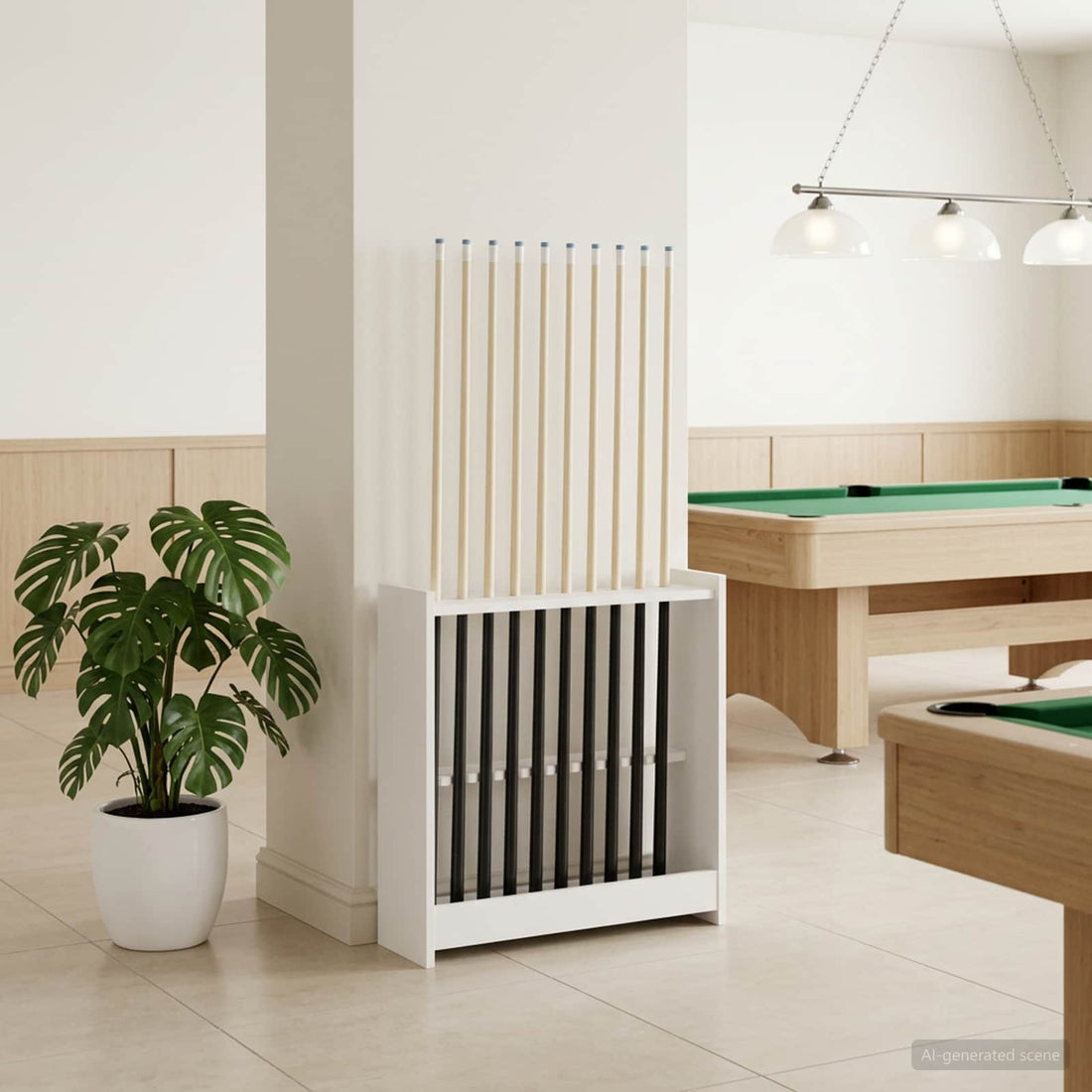 vidaXL soporte para tacos de billar Madera de ingeniería