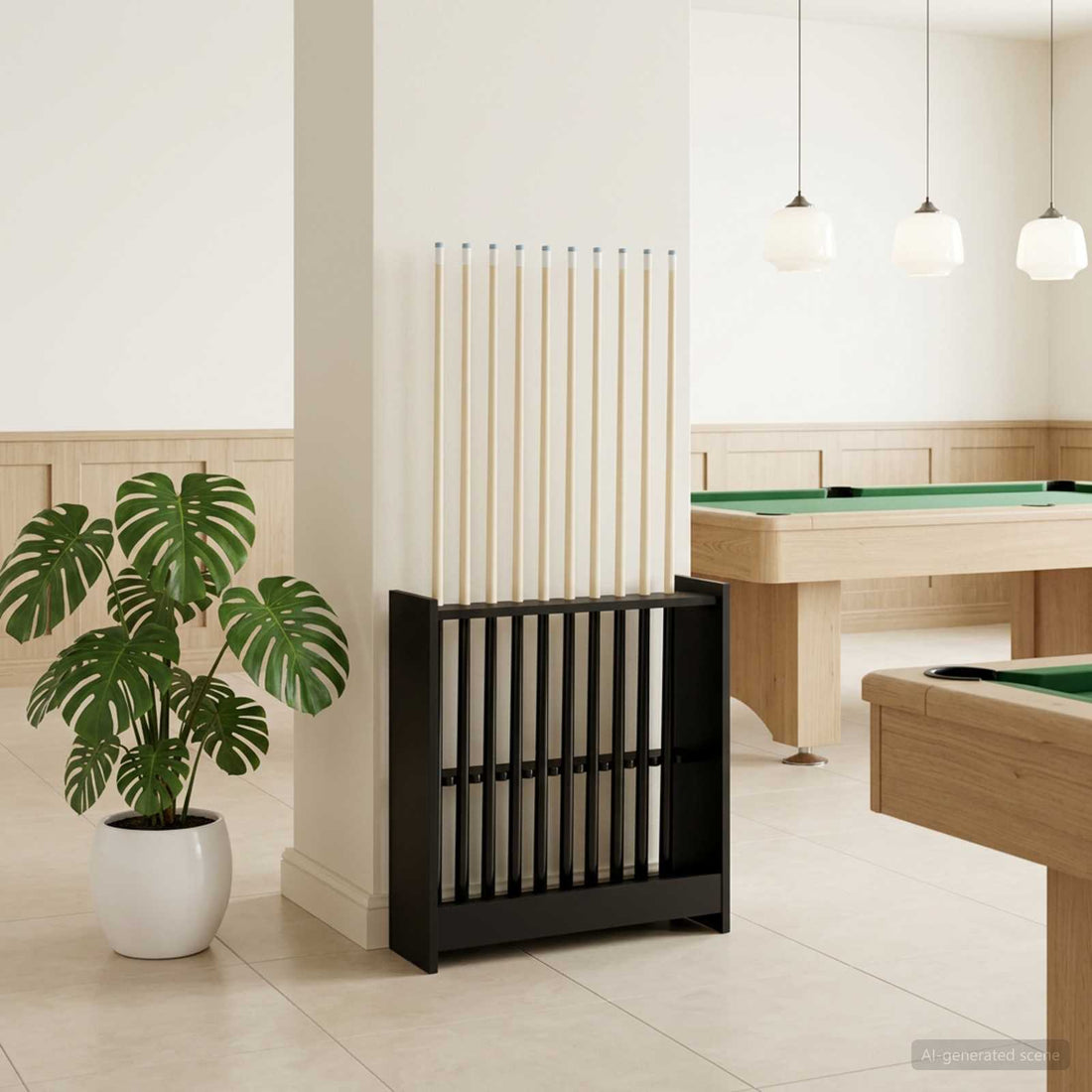 vidaXL soporte para tacos de billar Madera de ingeniería