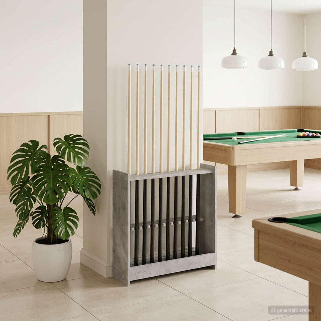 vidaXL soporte para tacos de billar Madera de ingeniería