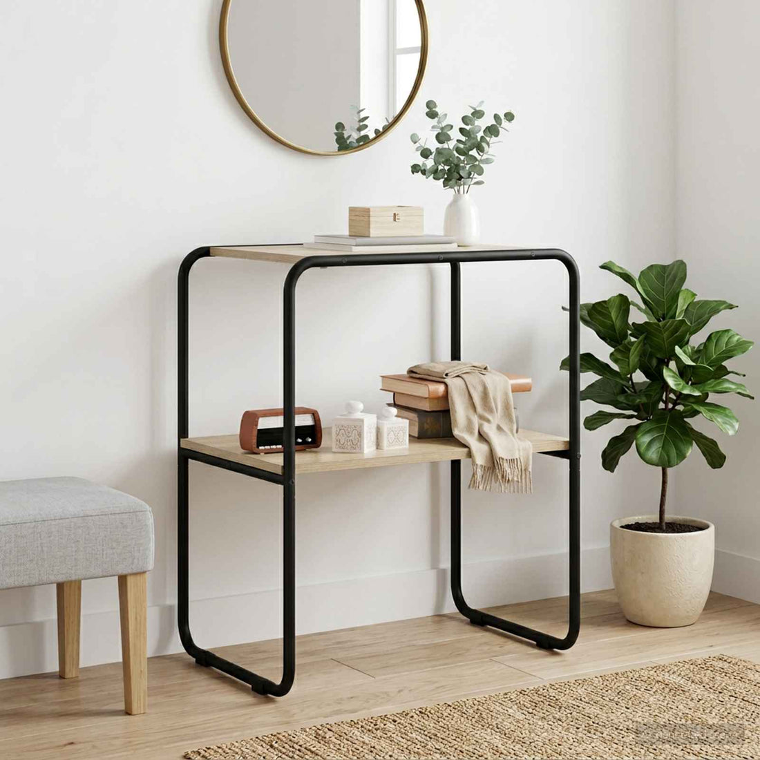 vidaXL Mesa Consola Roble Sonoma 60 x 42,5 x 70 cm