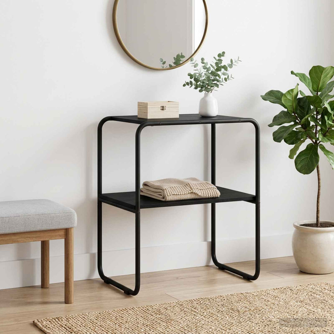 vidaXL Mesa Consola Roble Negro 80 x 42,5 x 70 cm Madera de ingeniería