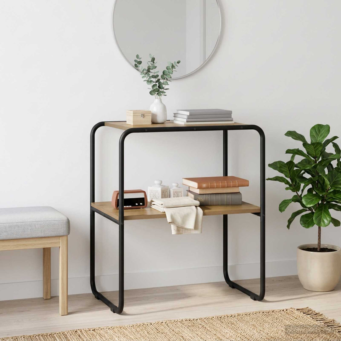 vidaXL Mesa Consola Roble artisan 80 x 42,5 x 70 cm