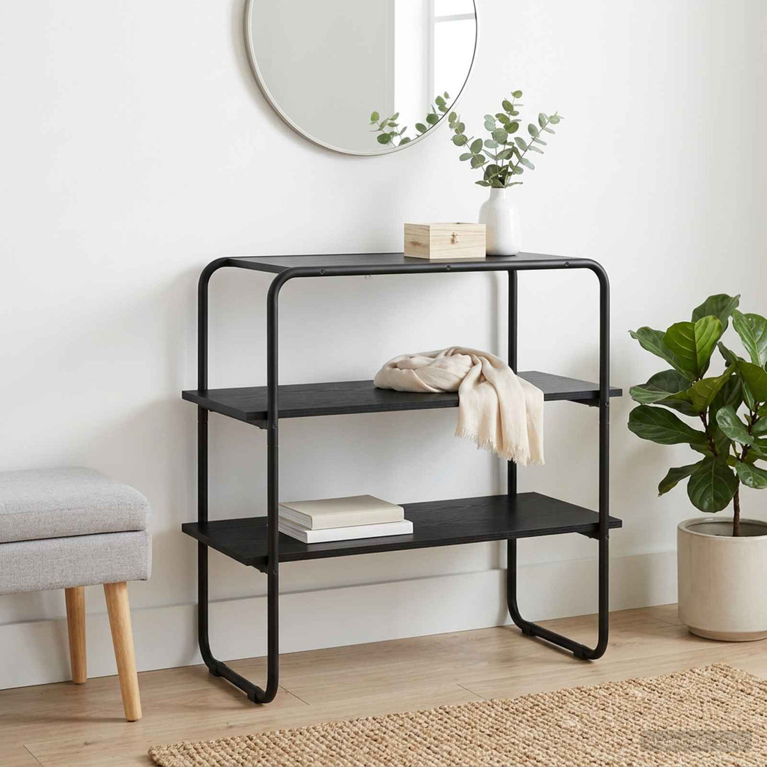 vidaXL Mesa Consola Roble Negro 60 x 41 x 75 cm Madera de ingeniería
