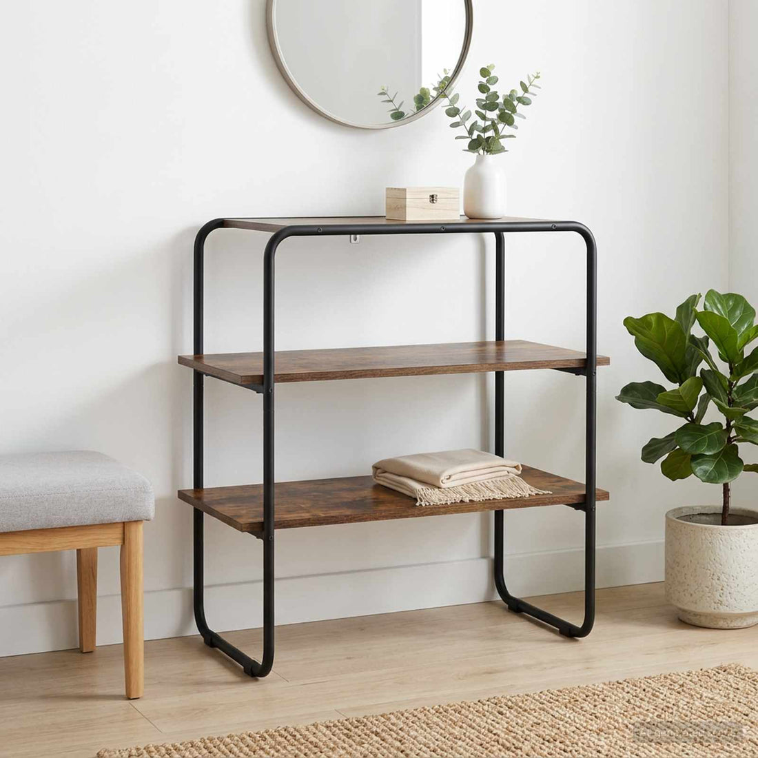 vidaXL Mesa Consola Roble Ahumado 60 x 41 x 75 cm Madera de ingeniería