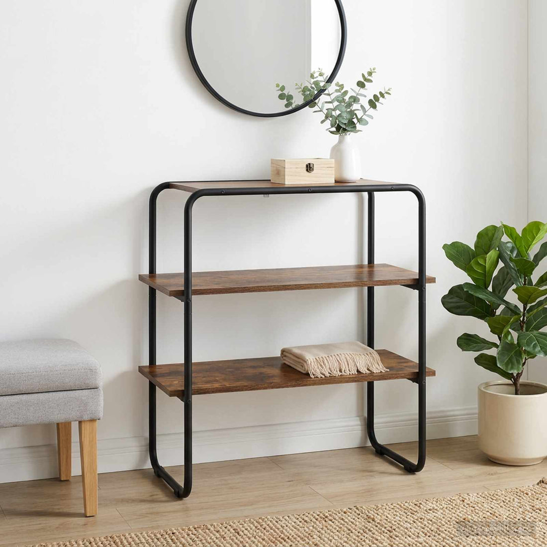 vidaXL Mesa Consola Roble Ahumado 80 x 41 x 75 cm Madera de ingeniería