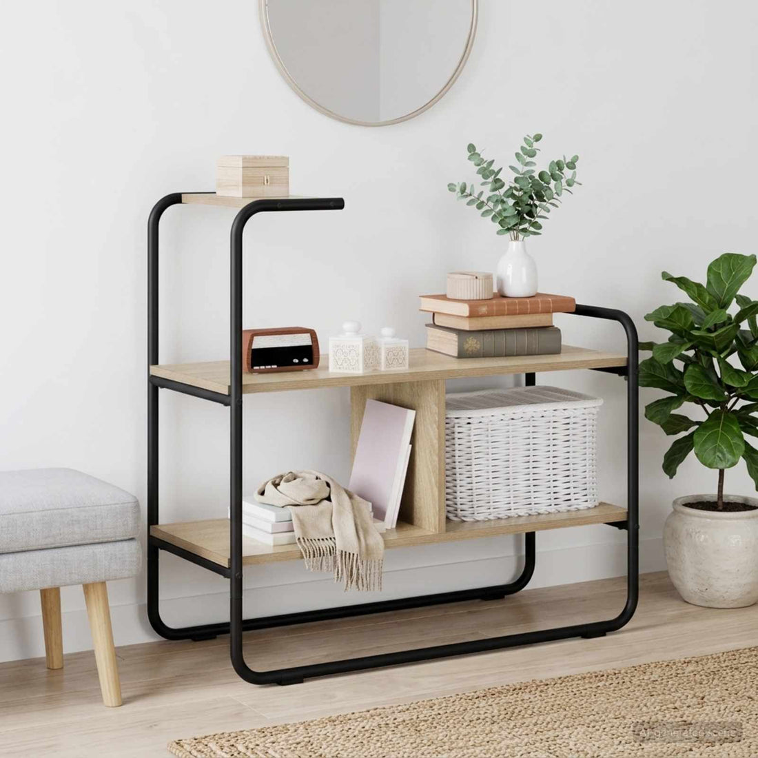 vidaXL Mesa Consola Roble Sonoma 80 x 35 x 75 cm Madera de ingeniería
