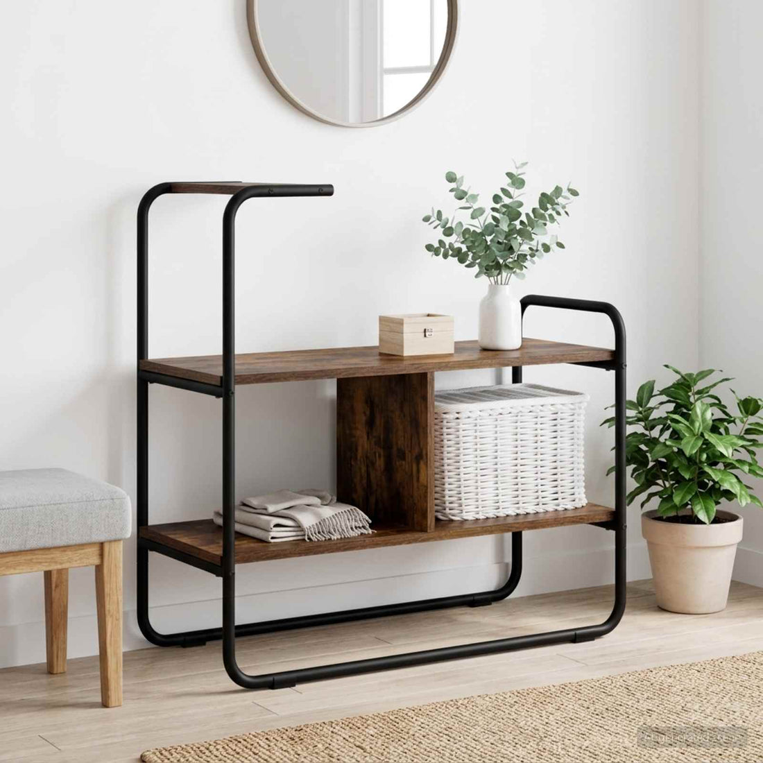 vidaXL Mesa Consola Roble Ahumado 80 x 35 x 75 cm Madera de ingeniería