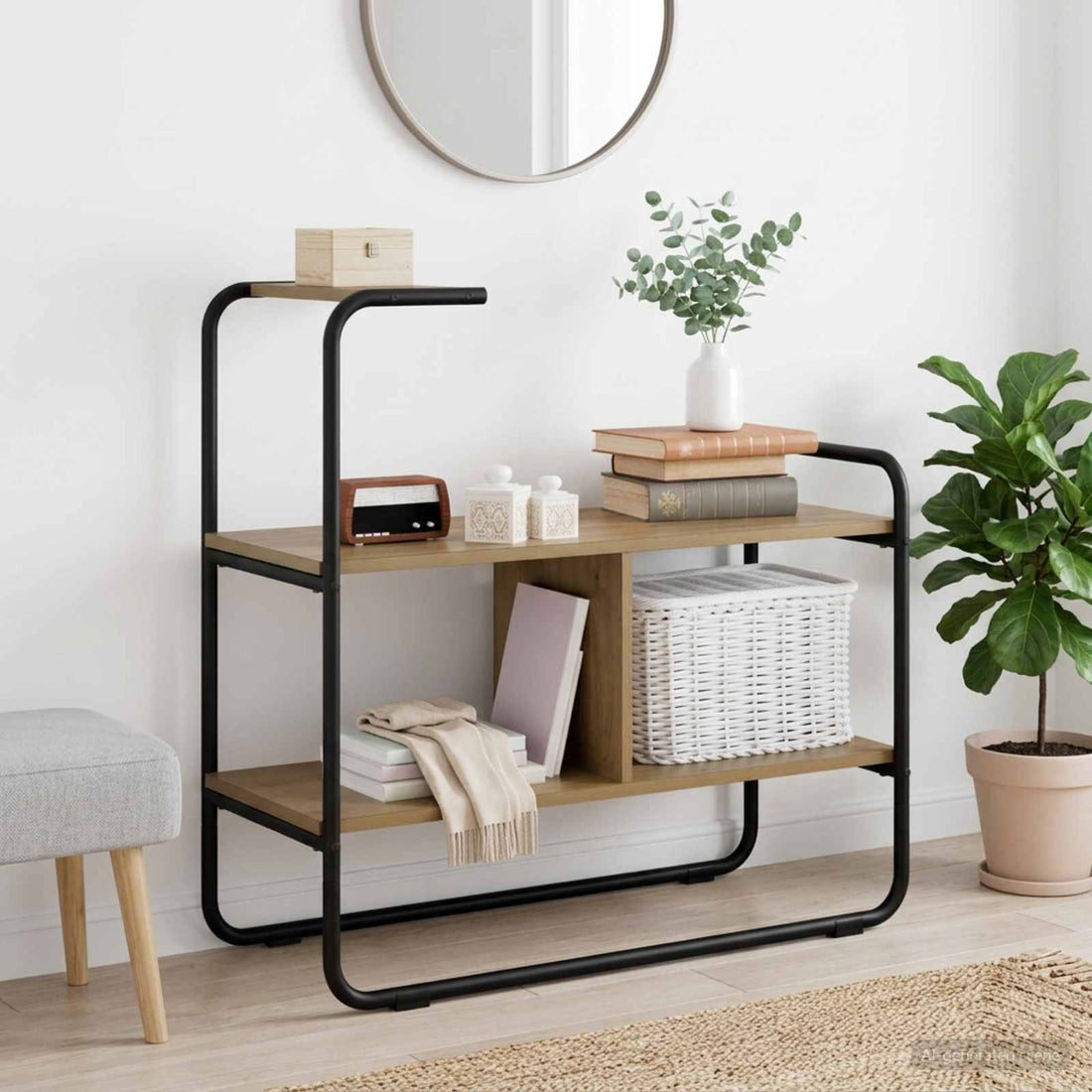 vidaXL Mesa Consola Roble artisan 80 x 35 x 75 cm Madera de ingeniería