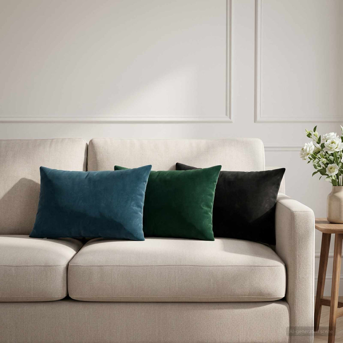 vidaXL Cojín con almohada HEERLEN 6 uds. Verde oscuro Terciopelo