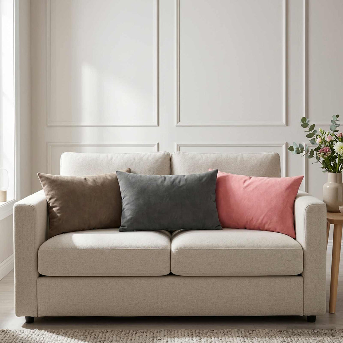 vidaXL Cojín con almohada HEERLEN 6 uds. Gris Claro Terciopelo