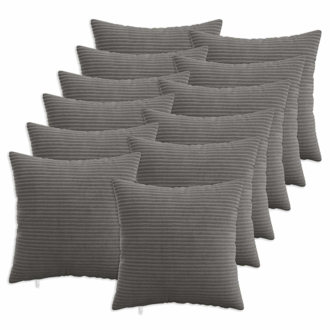 vidaXL Funda de almohada 12 pcs HEERLEN Gris oscuro 40 x 40 cm pana