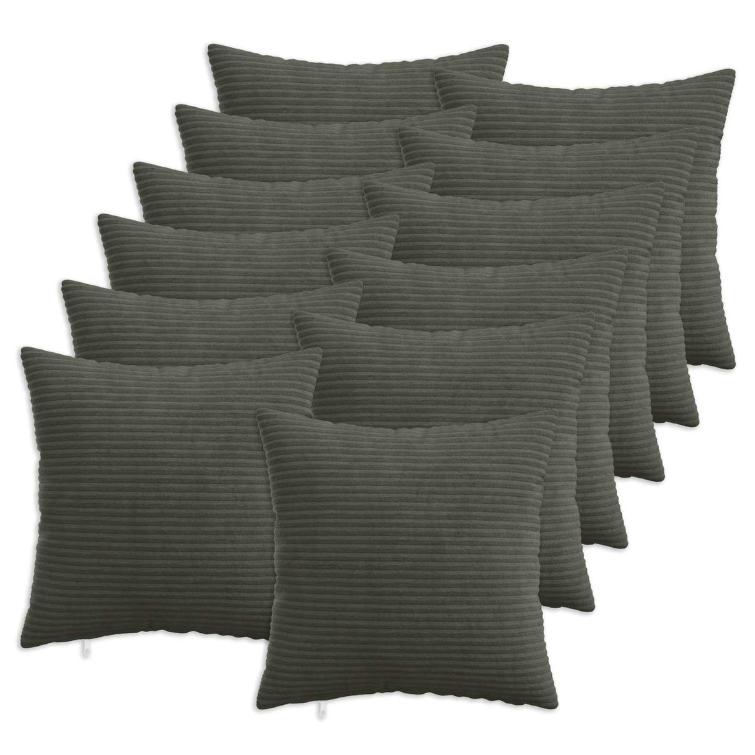 vidaXL Funda de almohada 12 pcs HEERLEN Gris antracita 40 x 40 cm pana