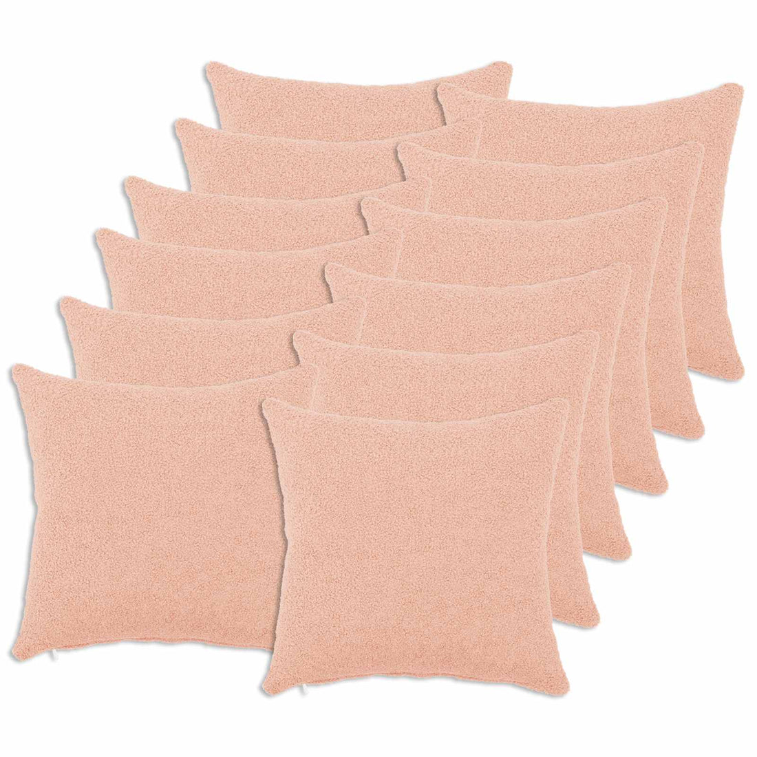 vidaXL Funda de almohada 12 pcs HEERLEN Rosa 40 x 40 cm Bouclé