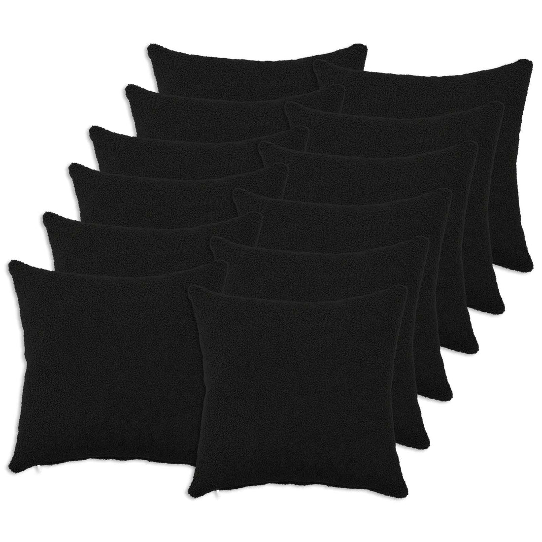 vidaXL Funda de almohada 12 pcs HEERLEN Negro 40 x 40 cm Bouclé
