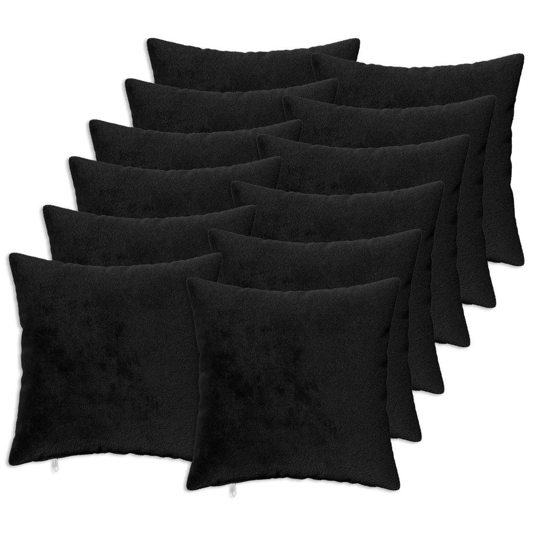 vidaXL Funda de almohada 12 pcs HEERLEN Negro 40 x 40 cm Franela