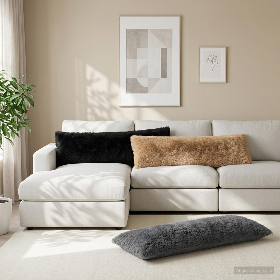 vidaXL Cojín con almohada HEERLEN 2 uds. Gris antracita Fleece PV