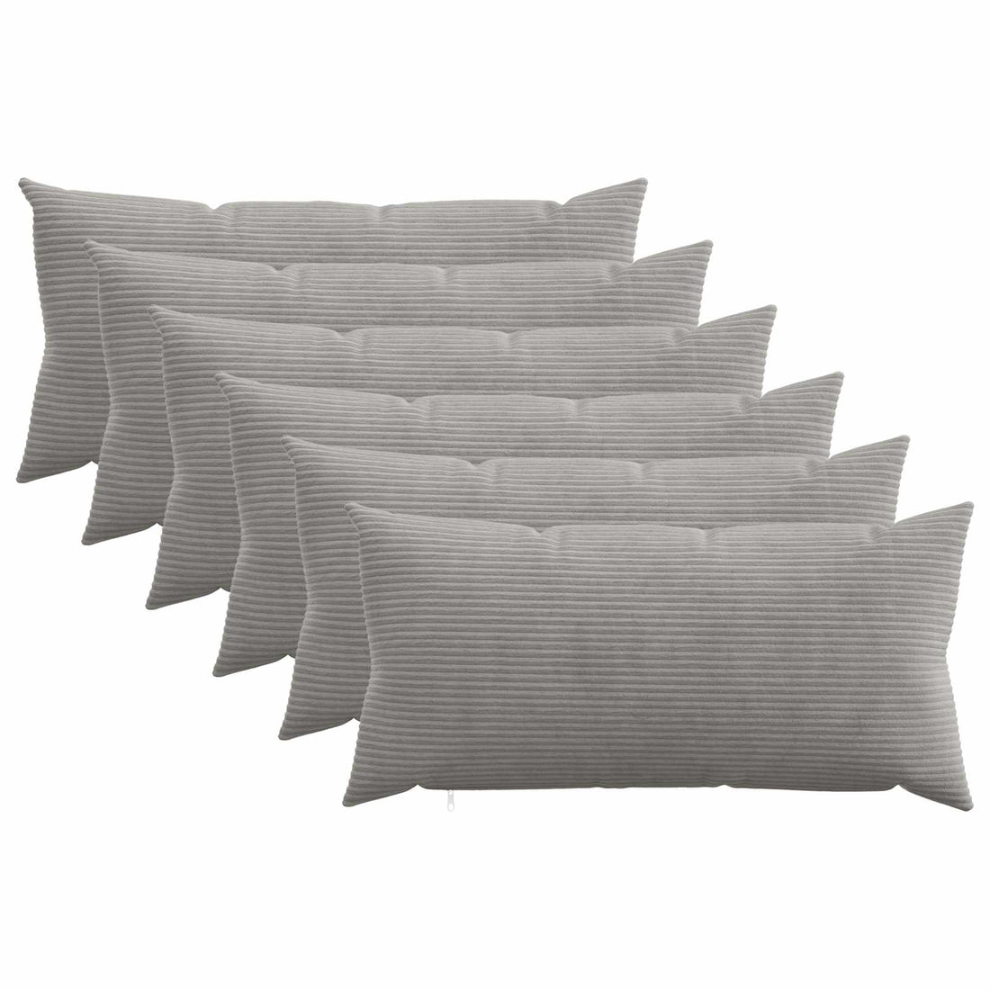 vidaXL Funda de almohada 6 pcs HEERLEN Gris Claro 40 x 70 cm pana
