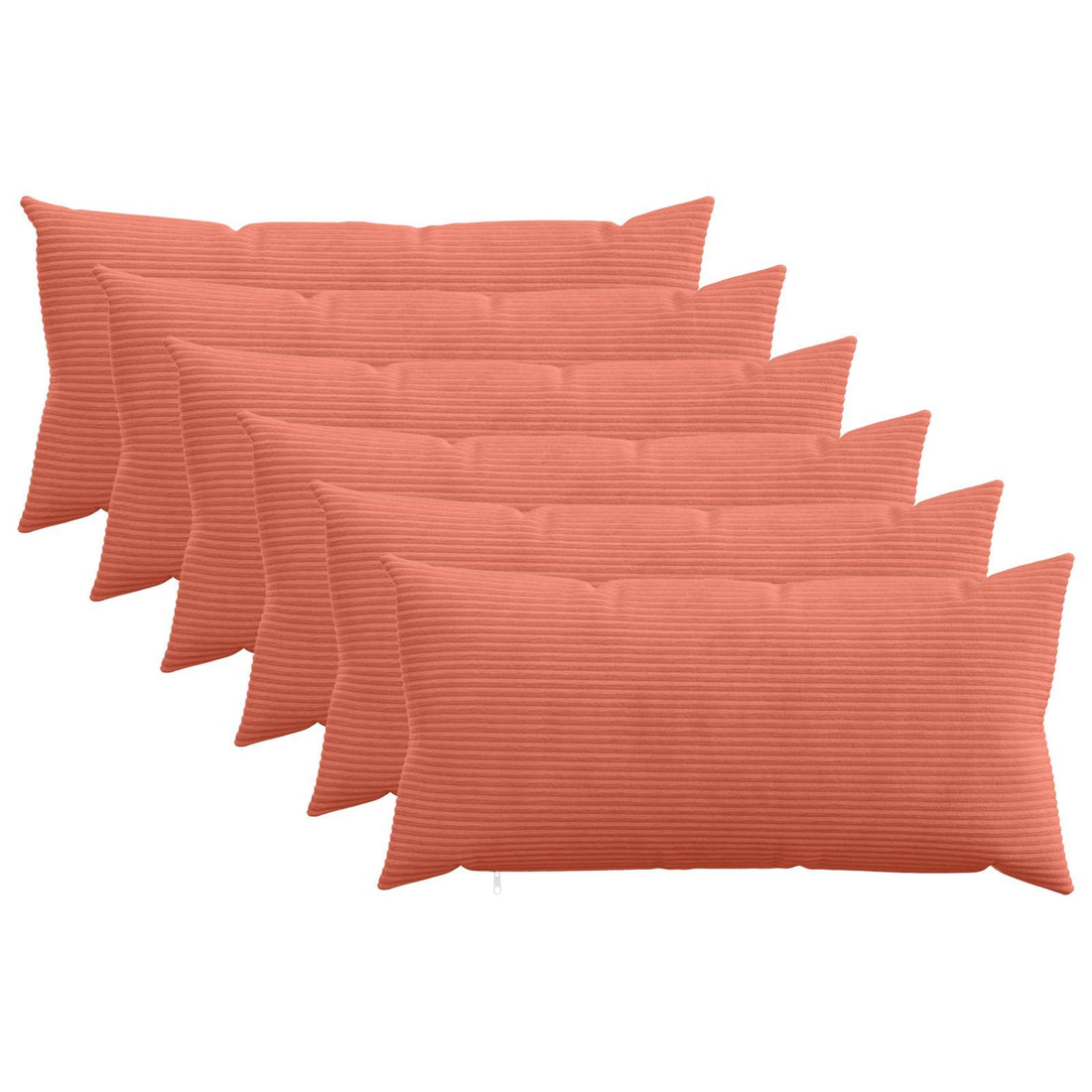 vidaXL Funda de almohada 6 pcs HEERLEN Rojo Naranja 40 x 70 cm pana