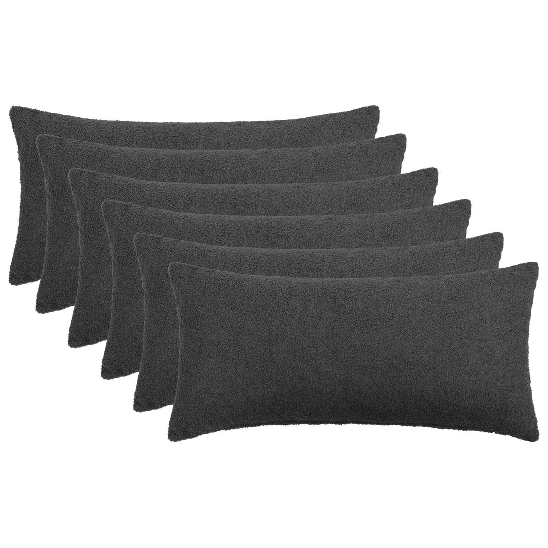 vidaXL Funda de almohada 6 pcs HEERLEN Gris oscuro 40 x 70 cm Bouclé