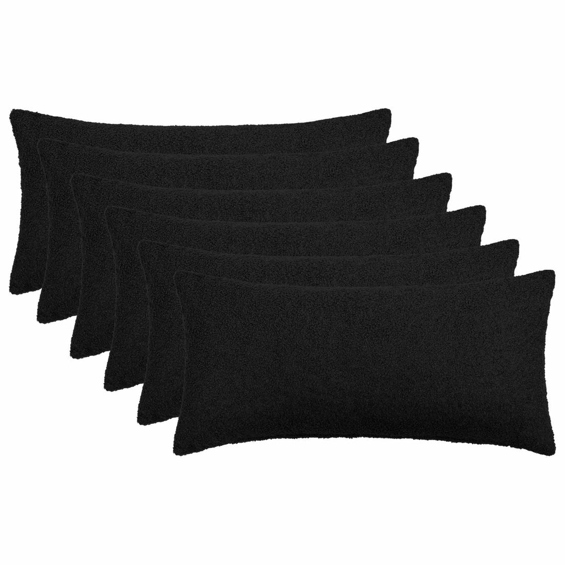 vidaXL Funda de almohada 6 pcs HEERLEN Negro 40 x 70 cm Bouclé