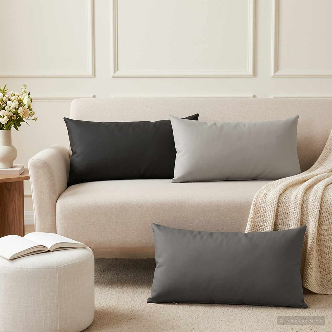 vidaXL Funda de almohada 12 pcs HEERLEN Antracita 40 x 80 cm Poliéster
