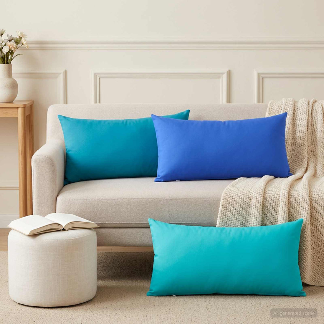 vidaXL Funda de almohada 12 pcs HEERLEN Azul Claro 40 x 80 cm