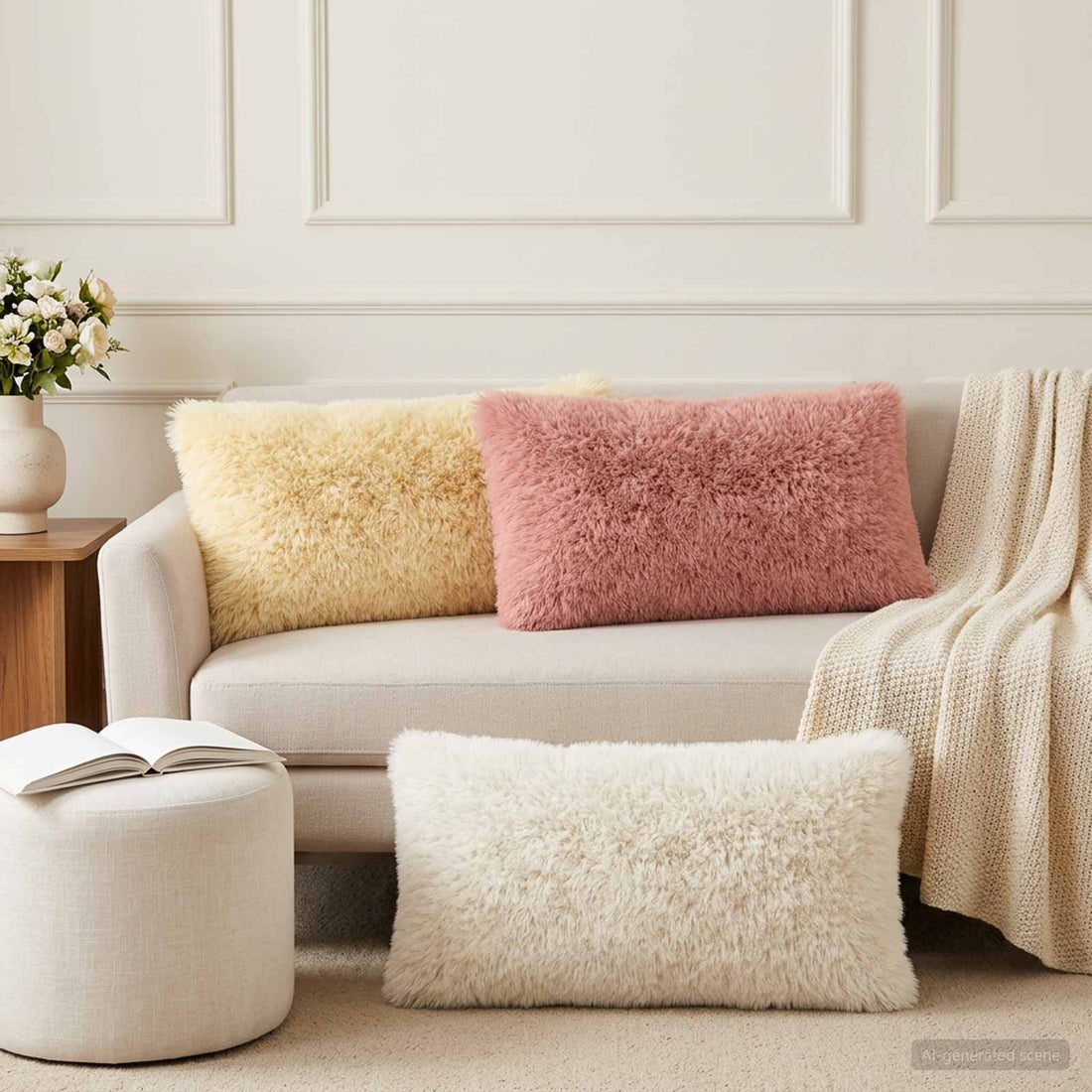 vidaXL Funda de almohada 6 pcs HEERLEN Rosa 40 x 80 cm Fleece PV