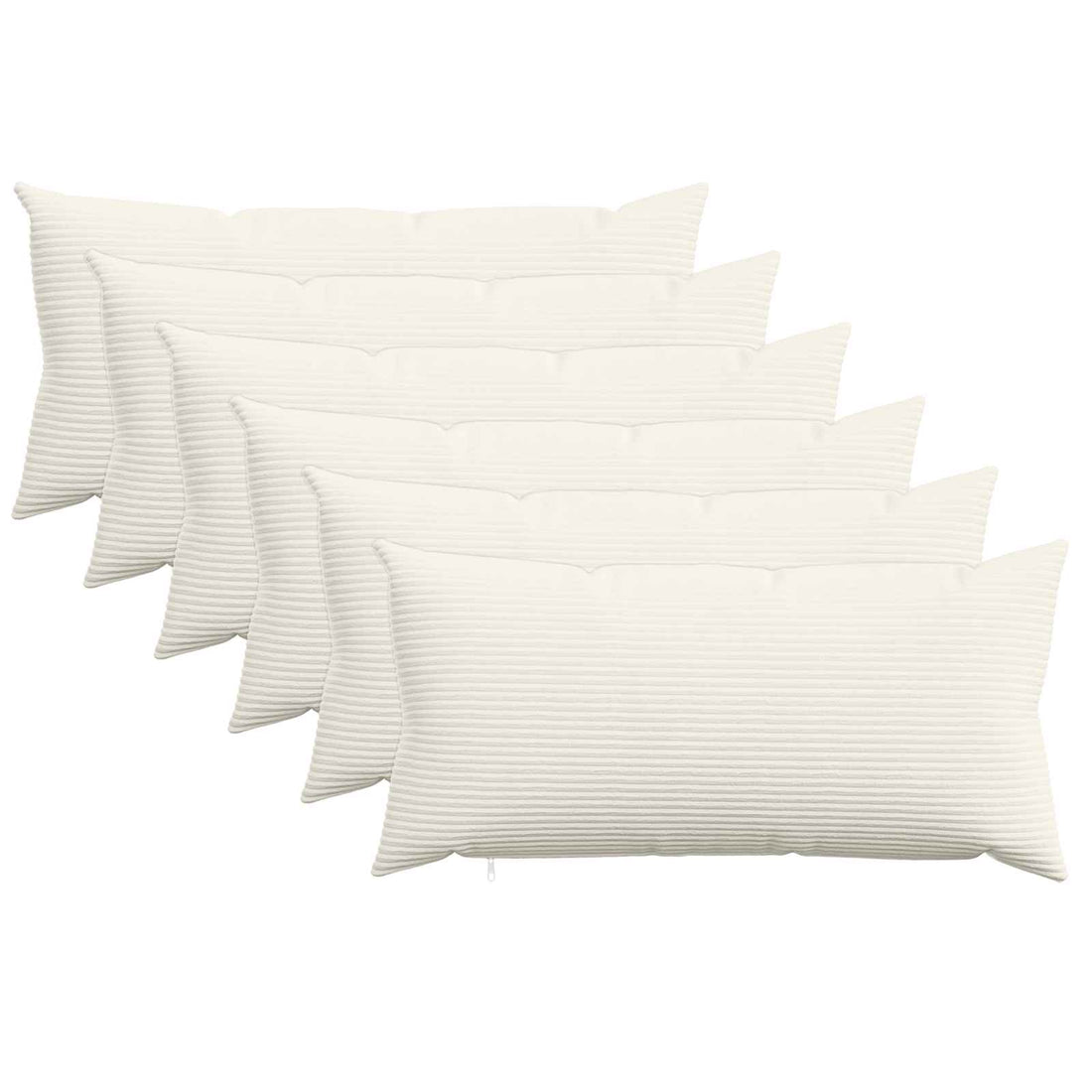 vidaXL Funda de almohada 6 pcs HEERLEN Crema 40 x 80 cm pana