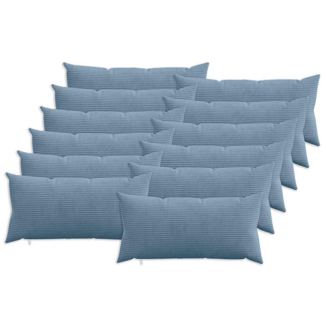 vidaXL Funda de almohada 12 pcs HEERLEN Azul 40 x 80 cm pana
