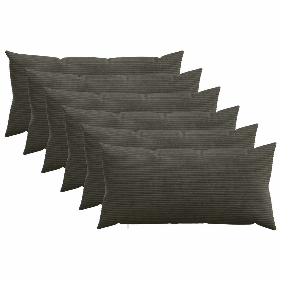 vidaXL Funda de almohada 6 pcs HEERLEN Gris antracita 40 x 80 cm pana