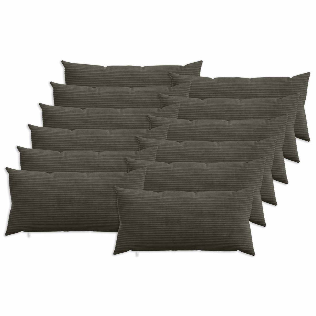 vidaXL Funda de almohada 12 pcs HEERLEN Gris antracita 40 x 80 cm pana