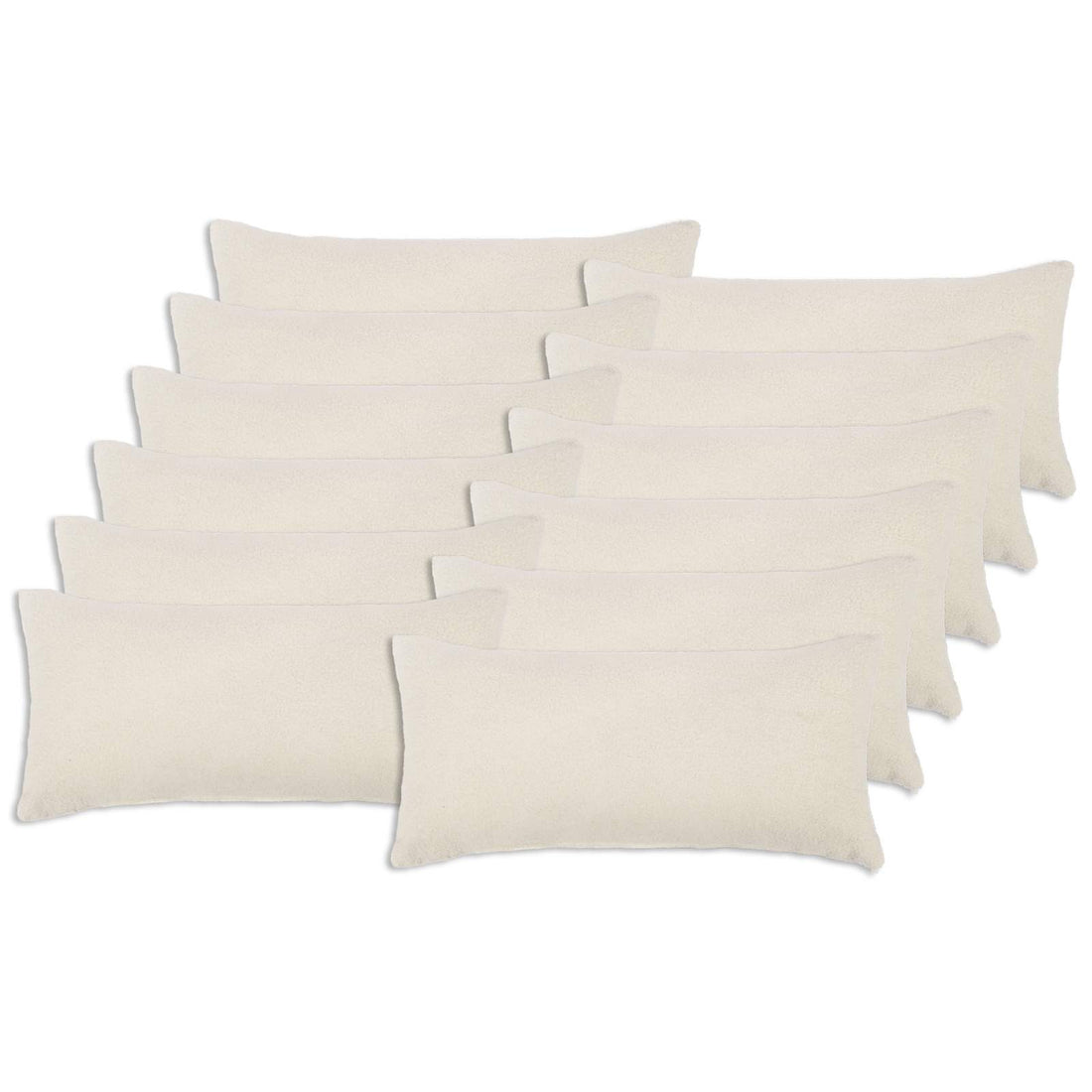 vidaXL Funda de almohada 12 pcs HEERLEN Crema 40 x 80 cm Bouclé