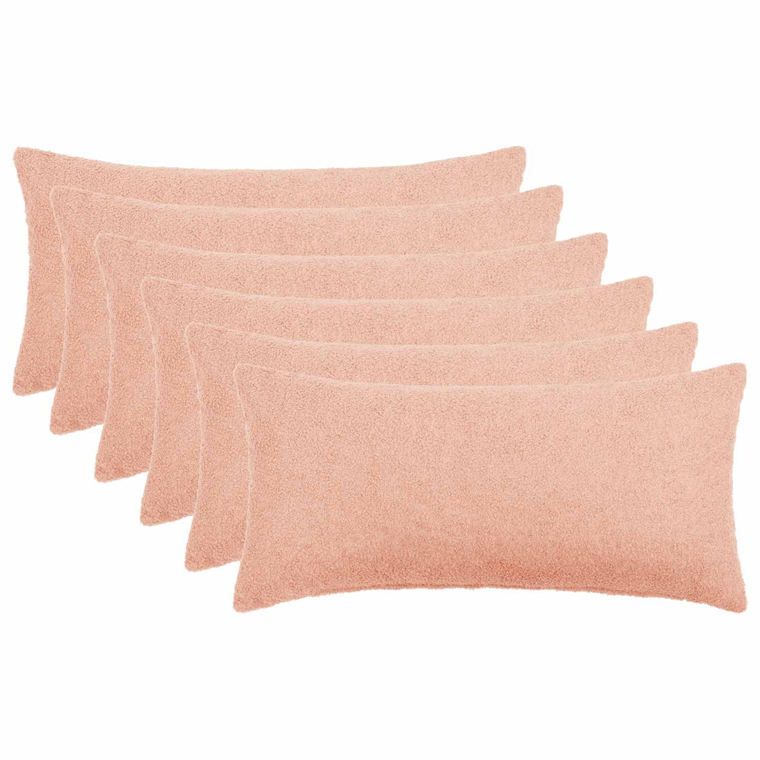 vidaXL Funda de almohada 6 pcs HEERLEN Rosa 40 x 80 cm Bouclé