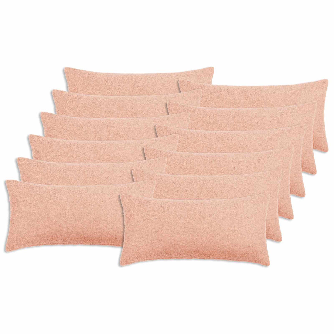 vidaXL Funda de almohada 12 pcs HEERLEN Rosa 40 x 80 cm Bouclé