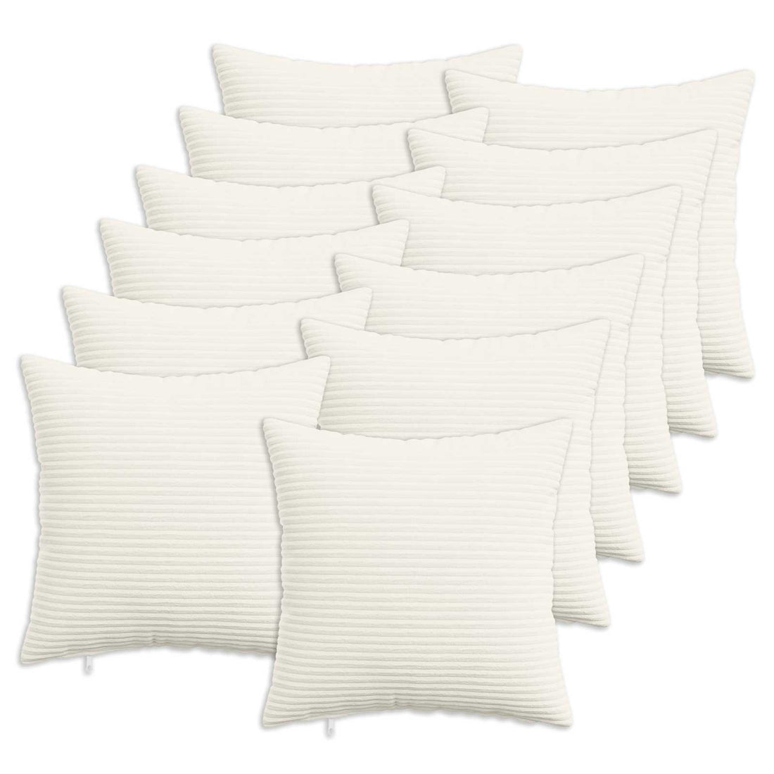 vidaXL Funda de almohada 12 pcs HEERLEN Crema 45 x 45 cm pana