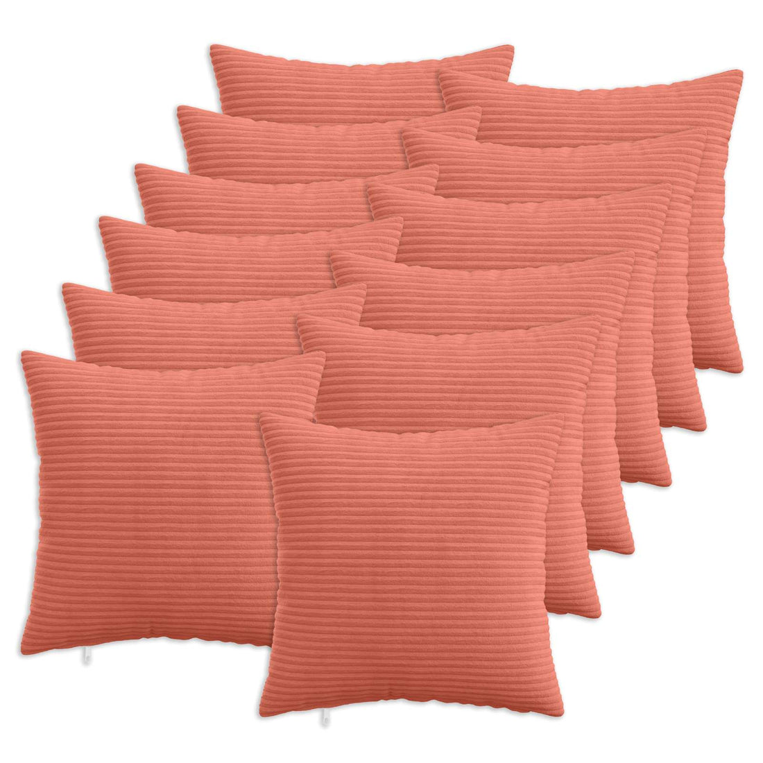 vidaXL Funda de almohada 12 pcs HEERLEN Rojo Naranja 45 x 45 cm pana