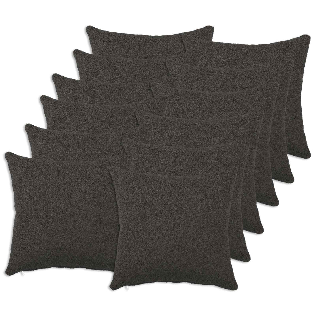 vidaXL Funda de almohada 12 pcs HEERLEN Gris oscuro 45 x 45 cm Bouclé