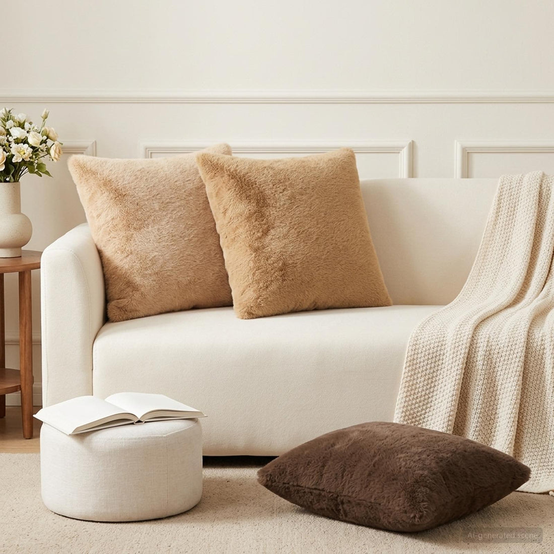 vidaXL Funda de almohada 12 uds. HEERLEN Marrón Claro 50 x 50 cm