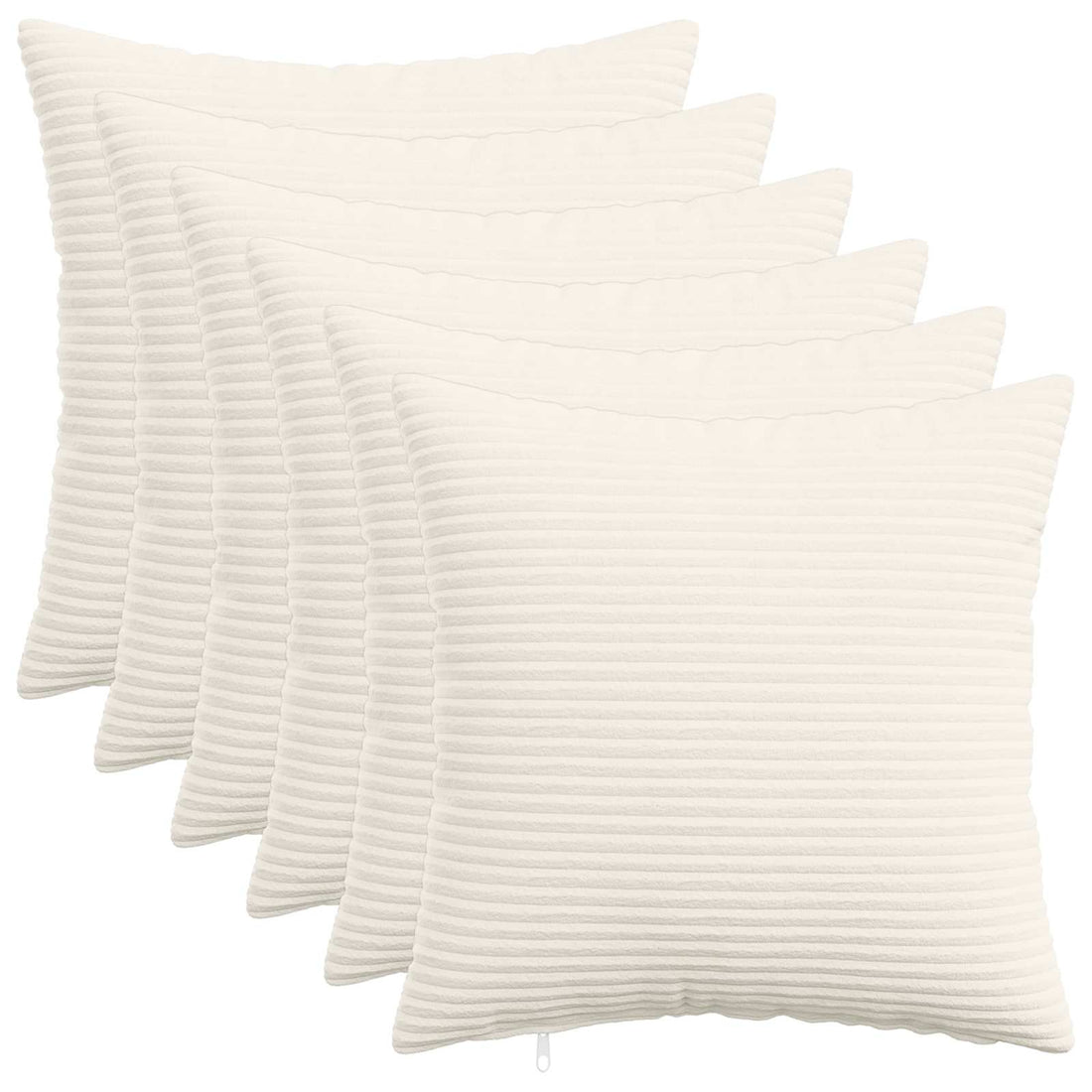 vidaXL Funda de almohada 6 pcs HEERLEN Crema 50 x 50 cm pana