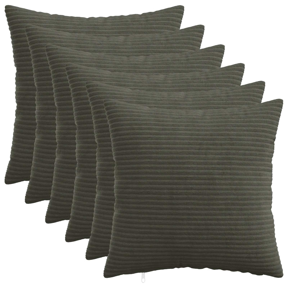 vidaXL Funda de almohada 6 pcs HEERLEN Gris antracita 50 x 50 cm pana