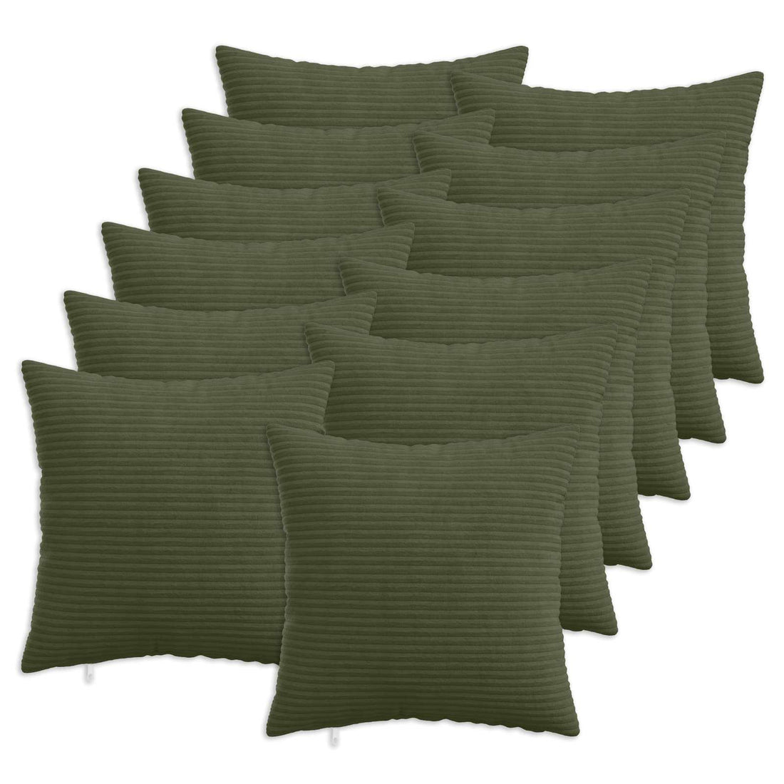 vidaXL Funda de almohada 12 pcs HEERLEN Verde 50 x 50 cm pana