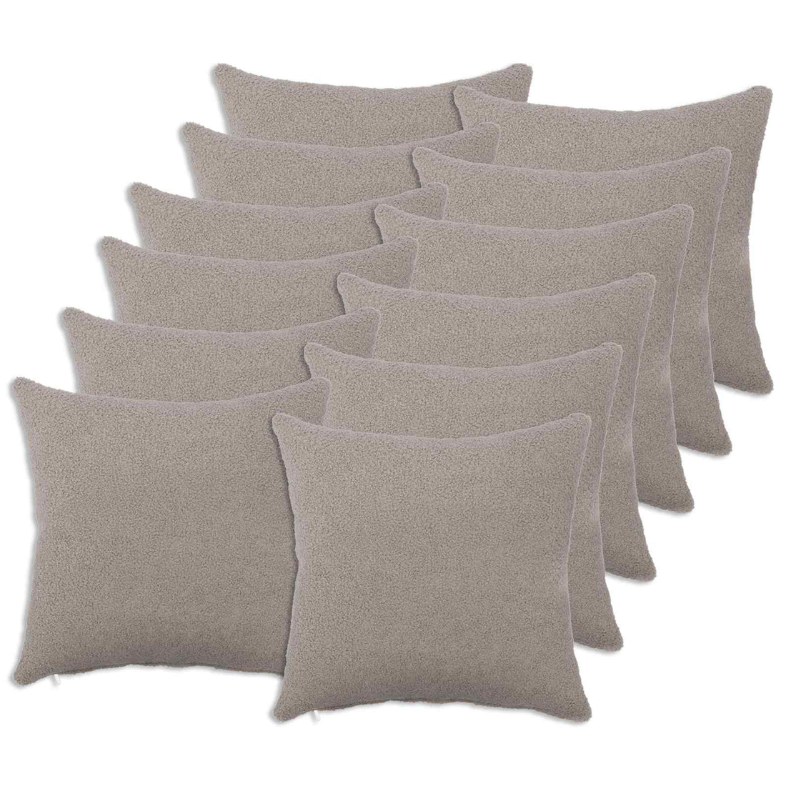 vidaXL Funda de almohada 12 pcs HEERLEN Gris Claro 50 x 50 cm Bouclé
