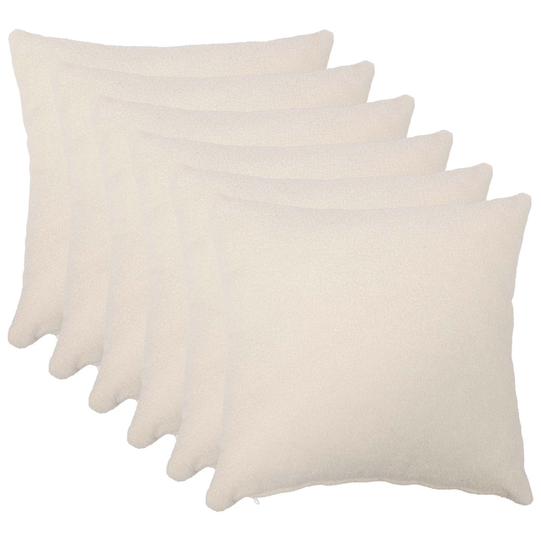 vidaXL Funda de almohada 6 pcs HEERLEN Crema 50 x 50 cm Bouclé