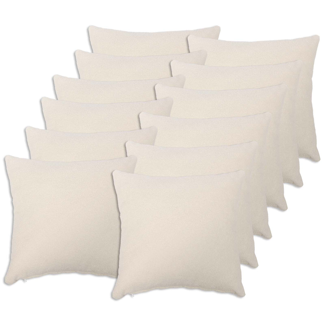 vidaXL Funda de almohada 12 pcs HEERLEN Crema 50 x 50 cm Bouclé