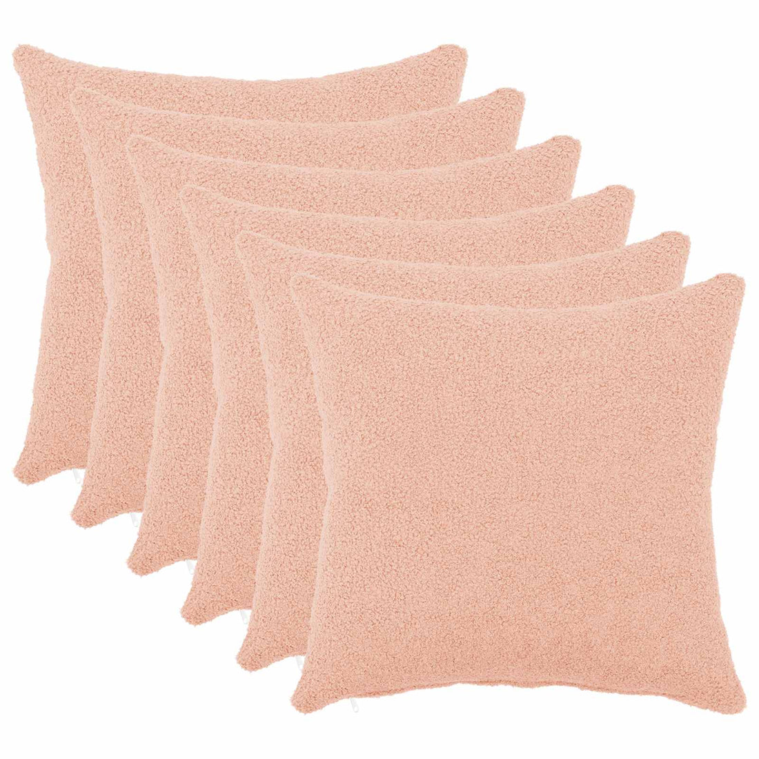 vidaXL Funda de almohada 6 pcs HEERLEN Rosa 50 x 50 cm Bouclé